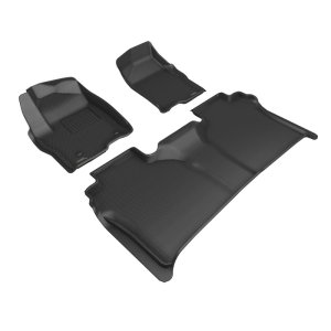 GMC Sierra Floor Mat Set - 1st & 2nd Row - 3D MAXpider - Kagu Series - Black - `19-`24